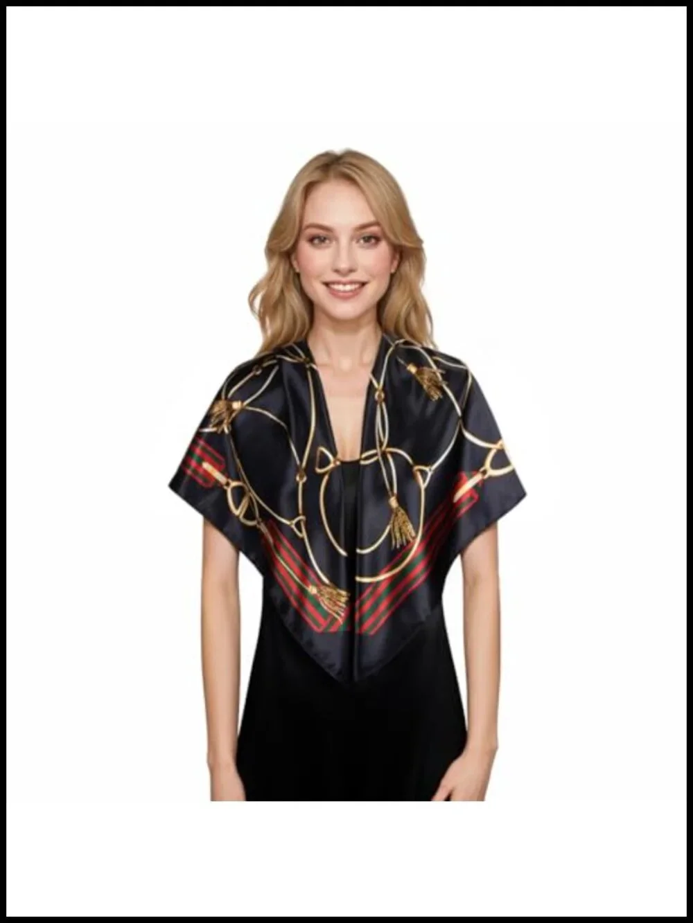 Silky Feel Polyester Square Fashion Scarf Large 35x35 Inch Head Wrap Neckerchief